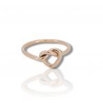 Pink gold ring heart shaped k14 (code P1764)